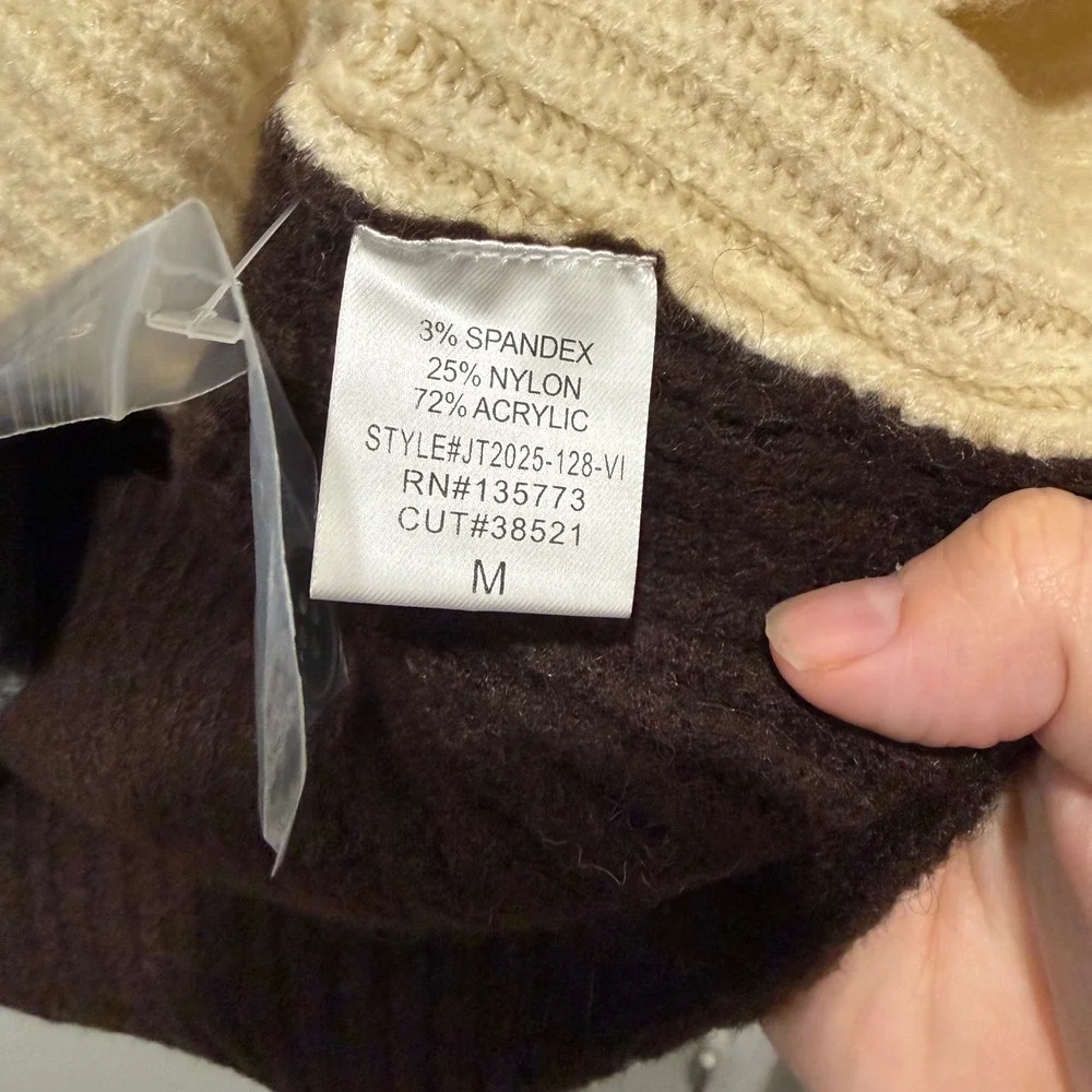 VICI Womens Sweater Vest Colorblock Ribbed Button Front Size Medium - Picture 5 of 8